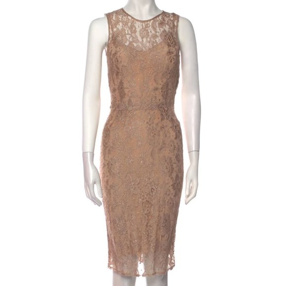 36 US 0 Dolce&Gabbana dress lace slip nude blush $3495 - Picture 1 of 9